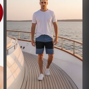 Men's Blue and Black Shorts